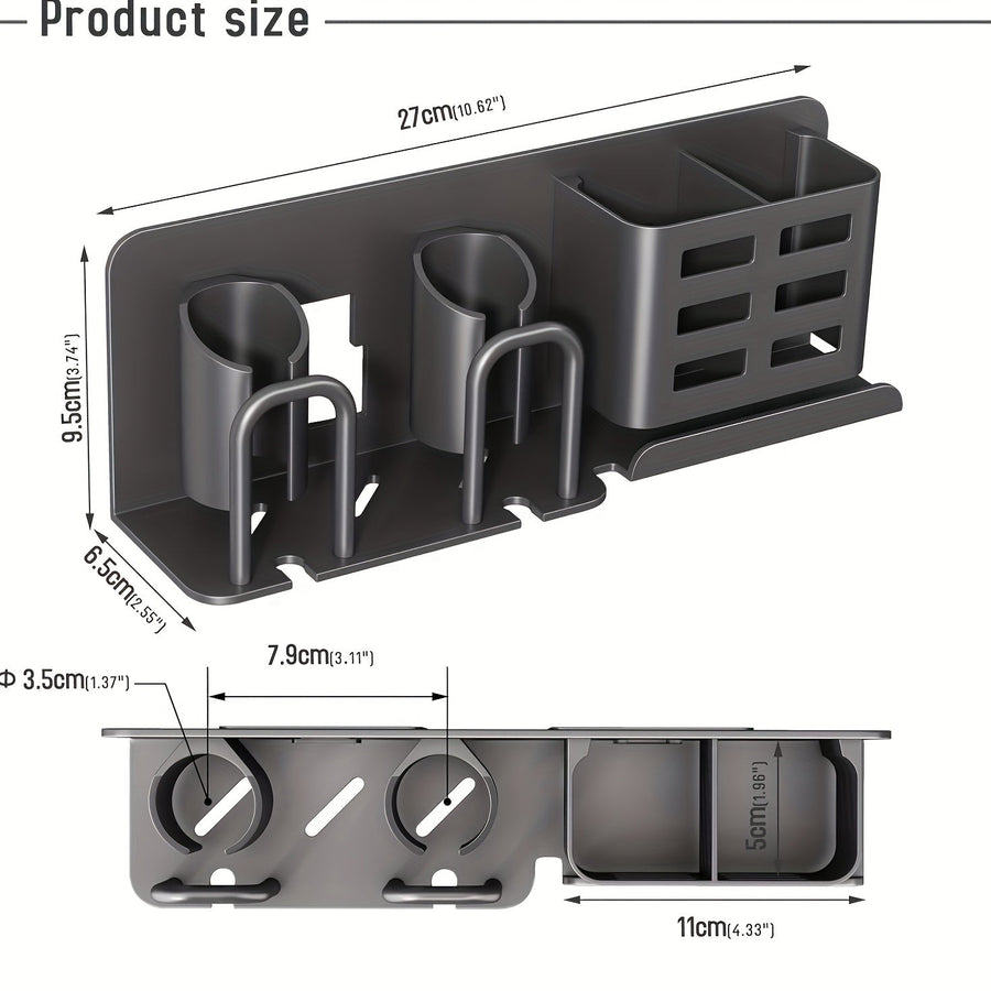 Soporte Mural de Aluminio para Cepillo de Dientes Eléctrico – Organizador de Baño con Orificios de Drenaje