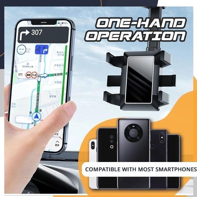 Soporte Universal de Móvil para Espejo Retrovisor de Coche con Rotación de 360 Grados para Navegación