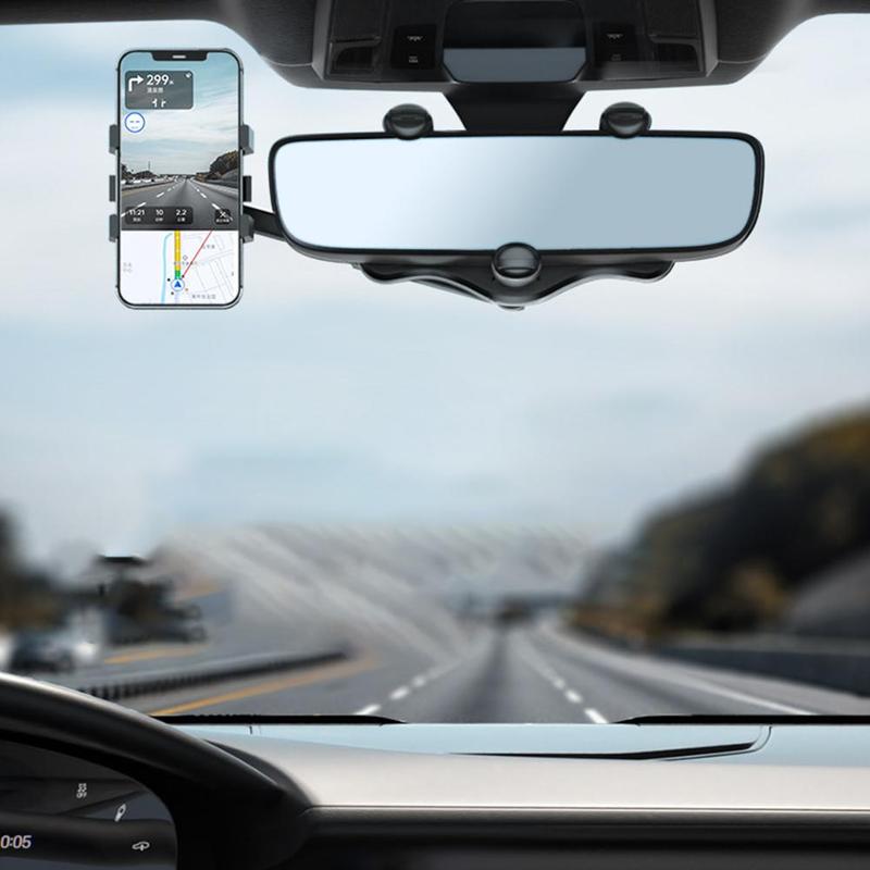 Soporte Universal de Móvil para Espejo Retrovisor de Coche con Rotación de 360 Grados para Navegación