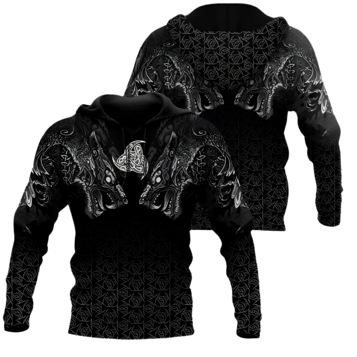 Sudadera con capucha de algodón para hombre de estilo vikingo