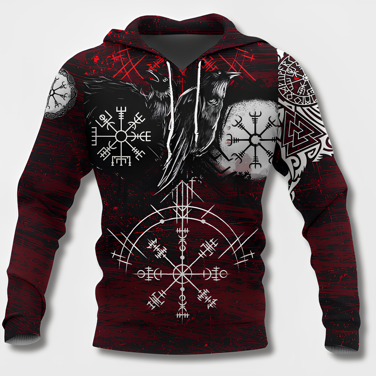Sudadera con capucha de algodón para hombre de estilo vikingo