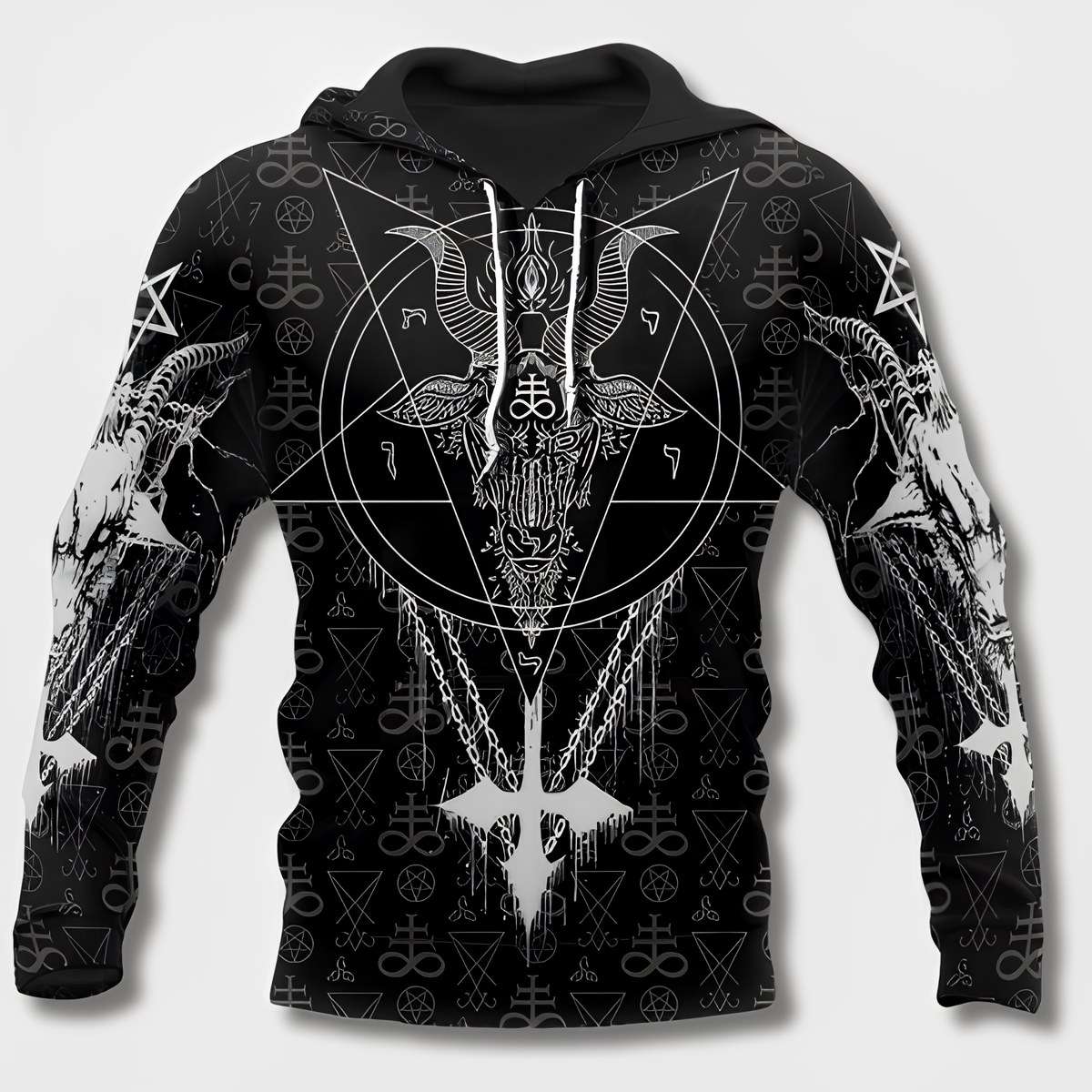 Sudadera con capucha de algodón para hombre de estilo vikingo