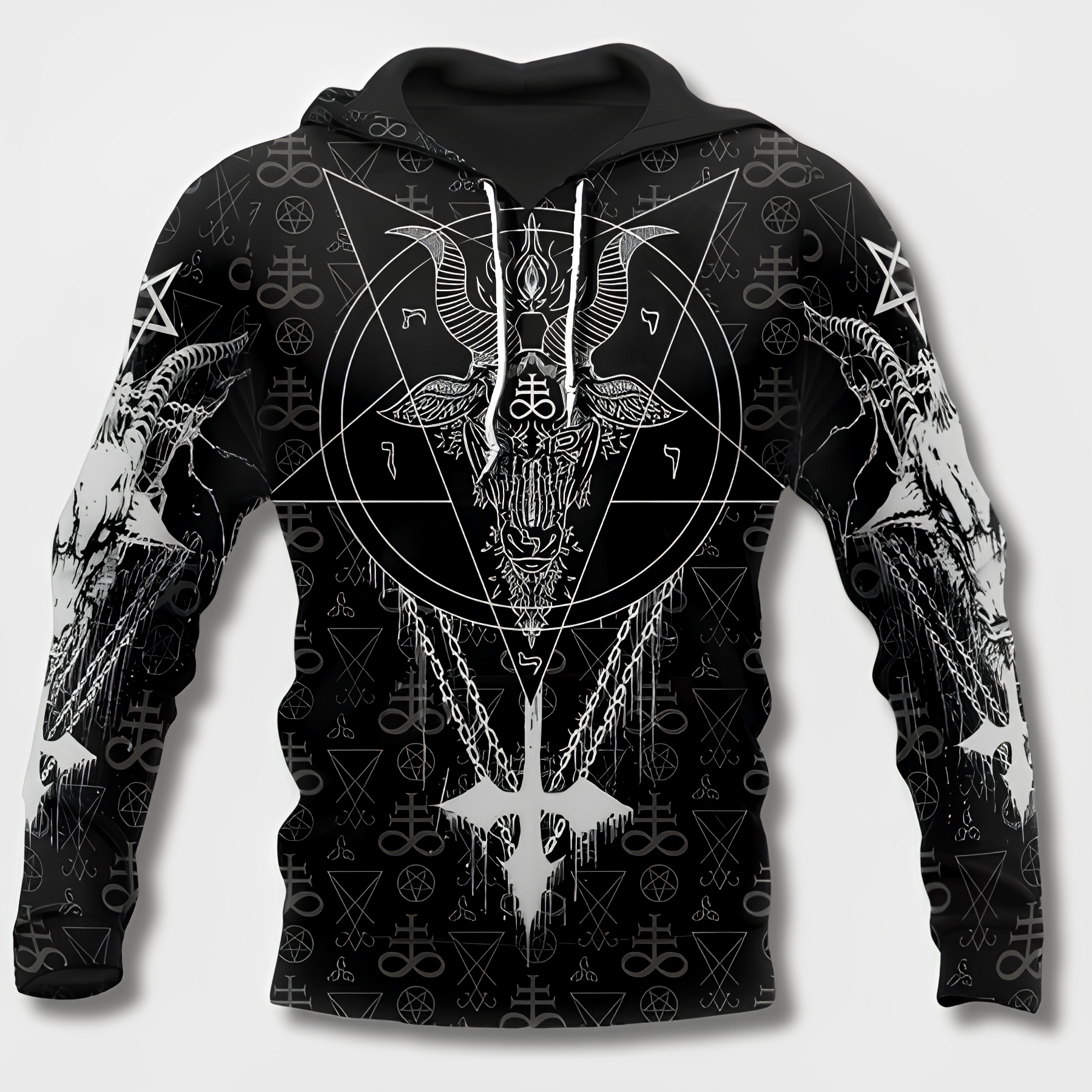 Sudadera con capucha de algodón para hombre de estilo vikingo