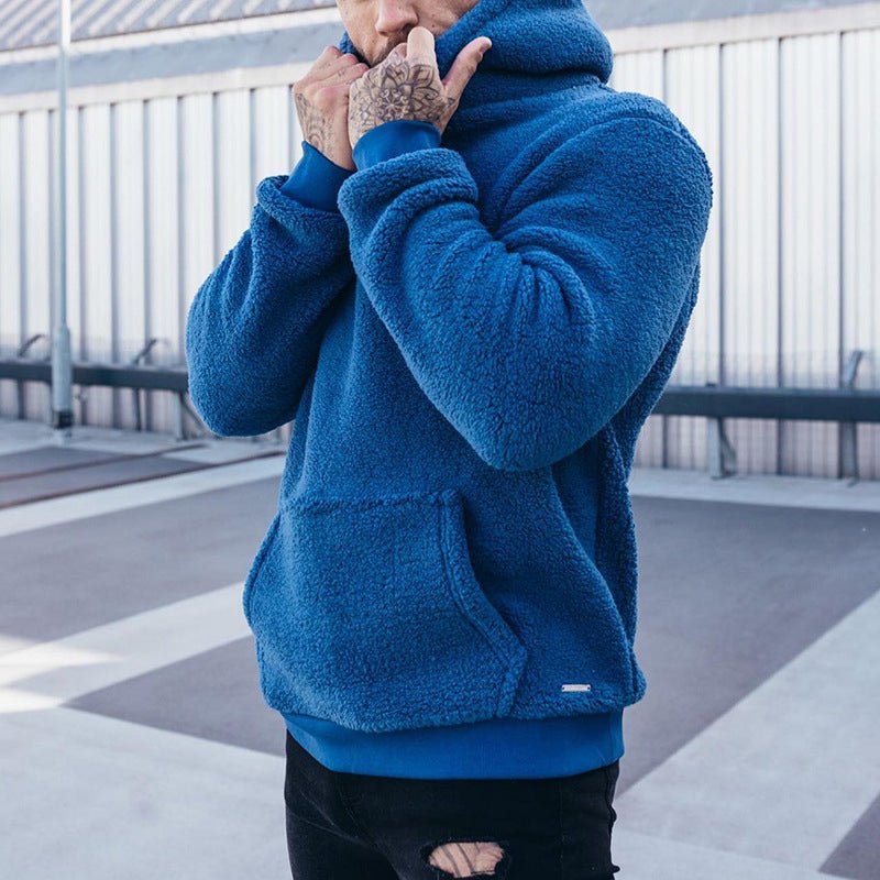 Sudadera con capucha de borrego sherpa para hombre de corte holgado