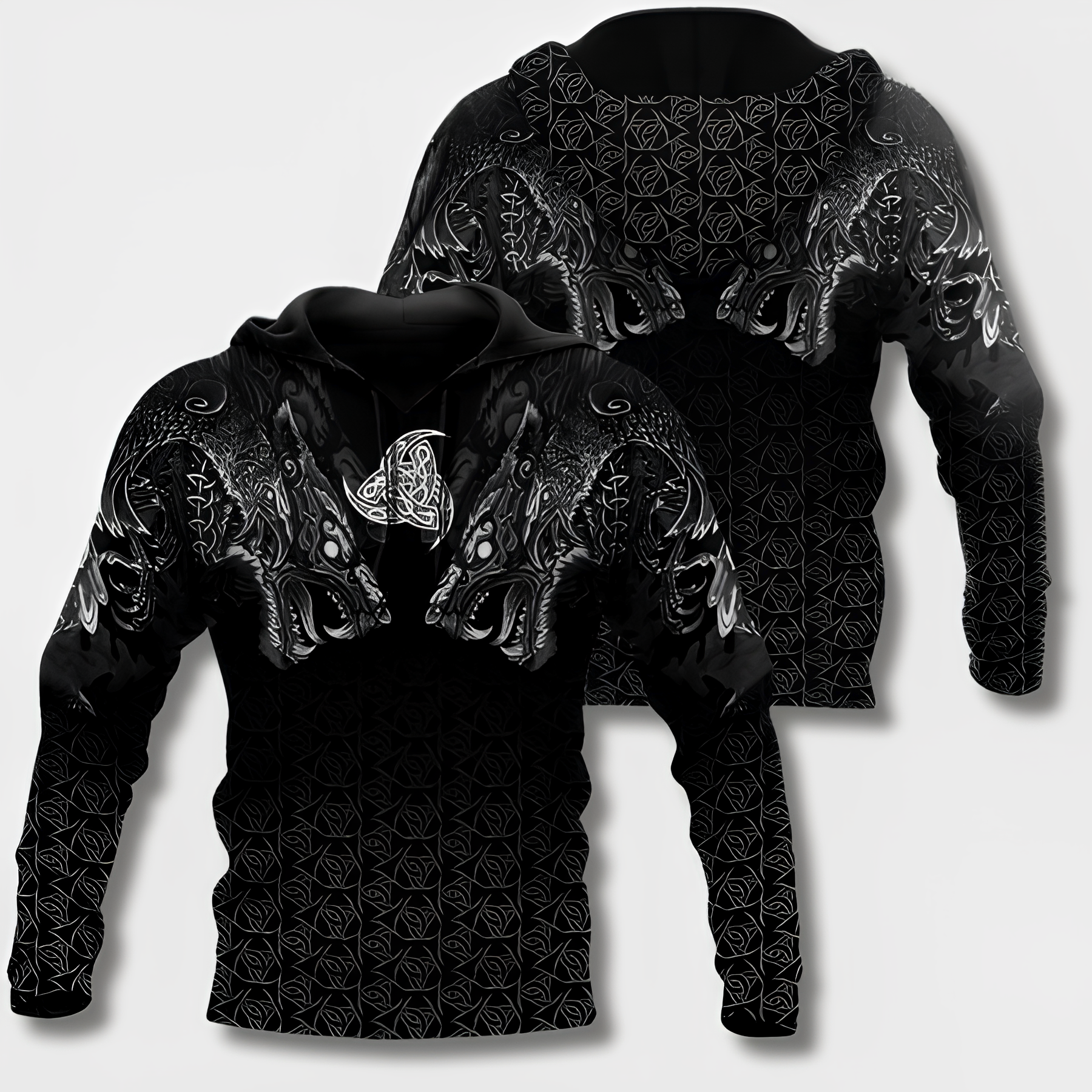 Sudadera con capucha para hombre con diseño vikingo