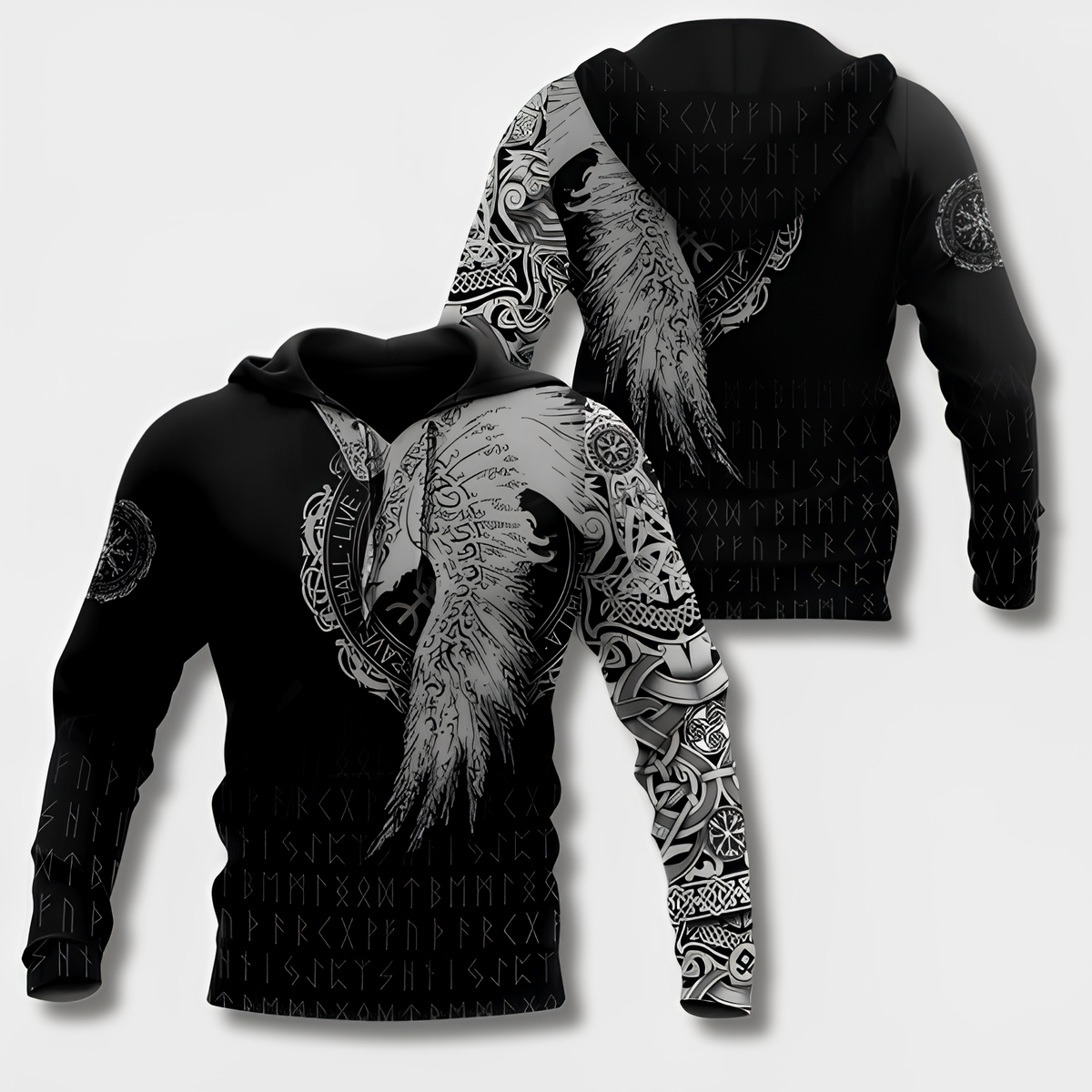 Sudadera con capucha para hombre con diseño vikingo