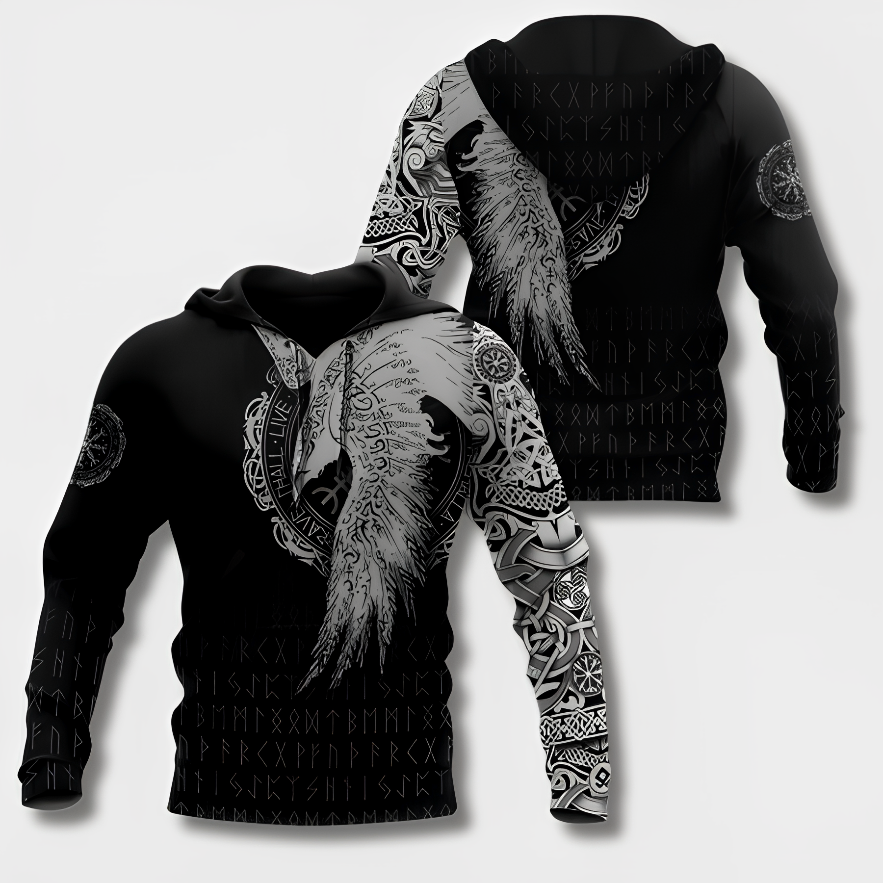 Sudadera con capucha para hombre con diseño vikingo