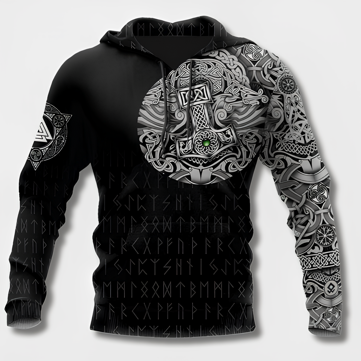 Sudadera con capucha para hombre con diseño vikingo