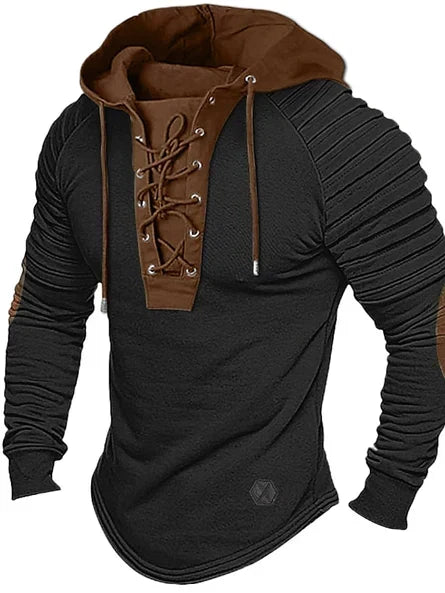 Sudadera con capucha y cordones para hombre