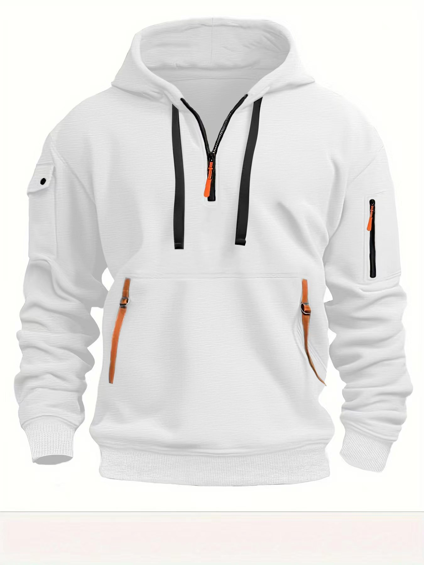 Sudadera con capucha y cremallera para hombre – Sudadera casual para actividades al aire libre