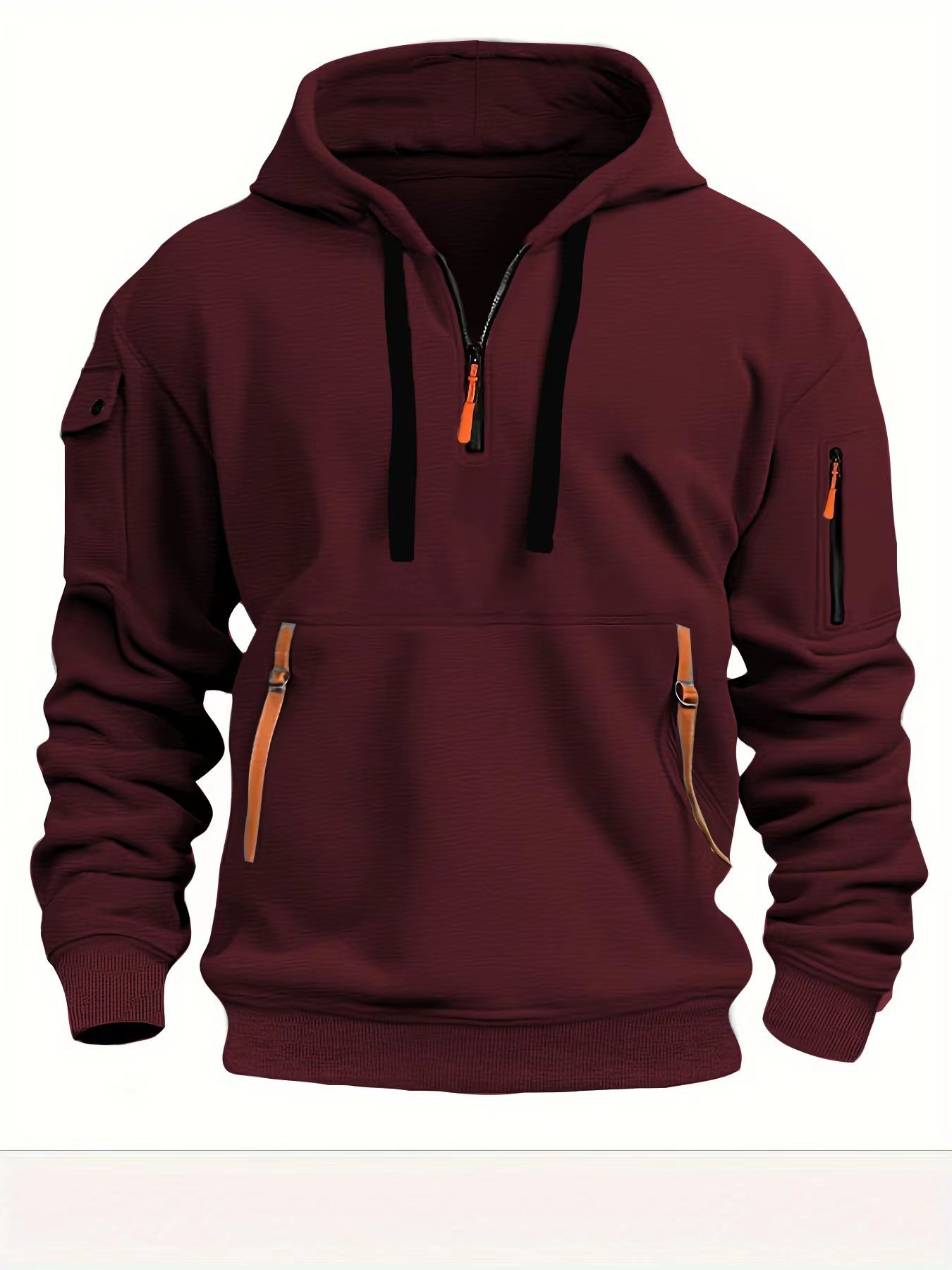 Sudadera con capucha y cremallera para hombre – Sudadera casual para actividades al aire libre