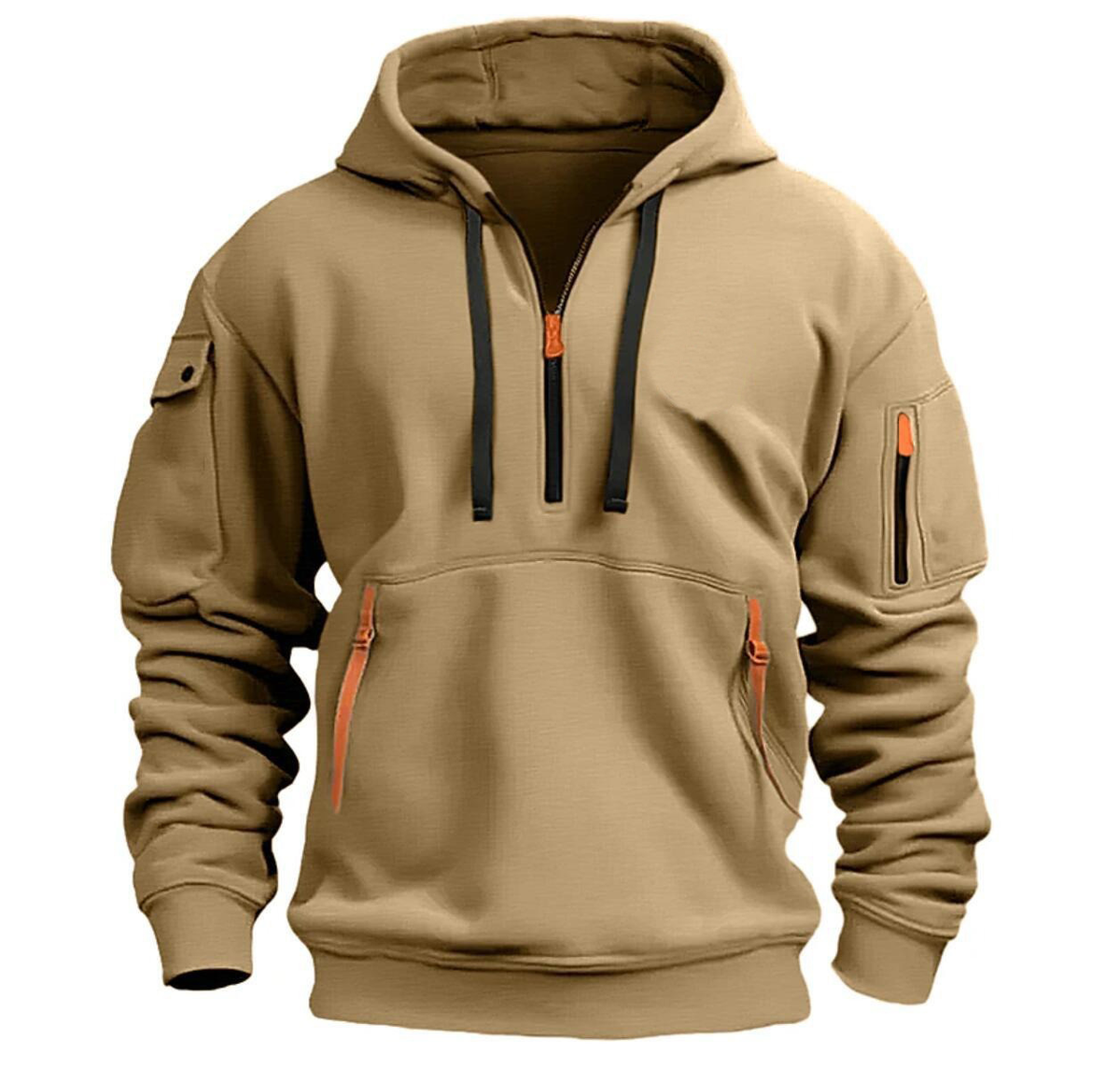 Sudadera con capucha y cremallera para hombre – Sudadera casual para actividades al aire libre