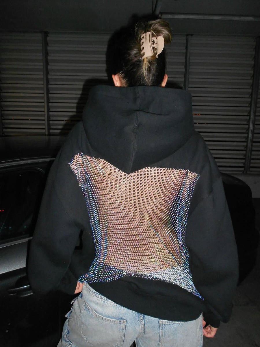Sudadera con capucha y cristales