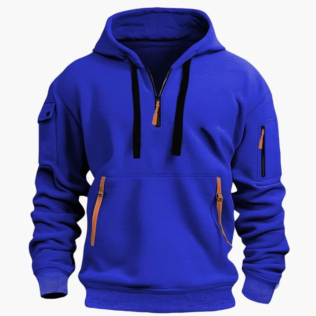 Sudadera para hombre con capucha ajustable y bolsillos con cremallera