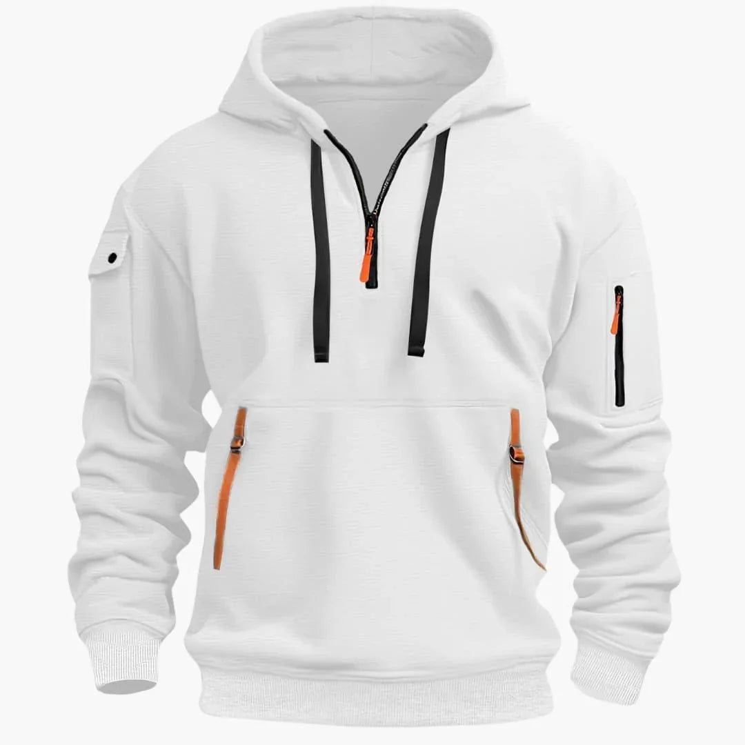 Sudadera para hombre con capucha ajustable y bolsillos con cremallera