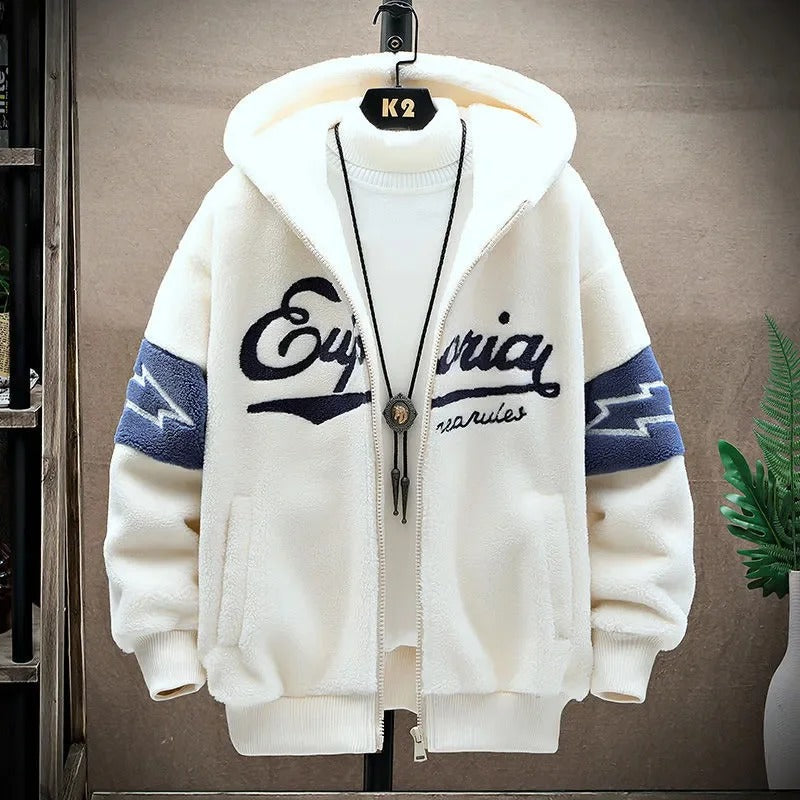Sudadera para Hombre con Capucha, Cierre de Cremallera y Estampado Gráfico