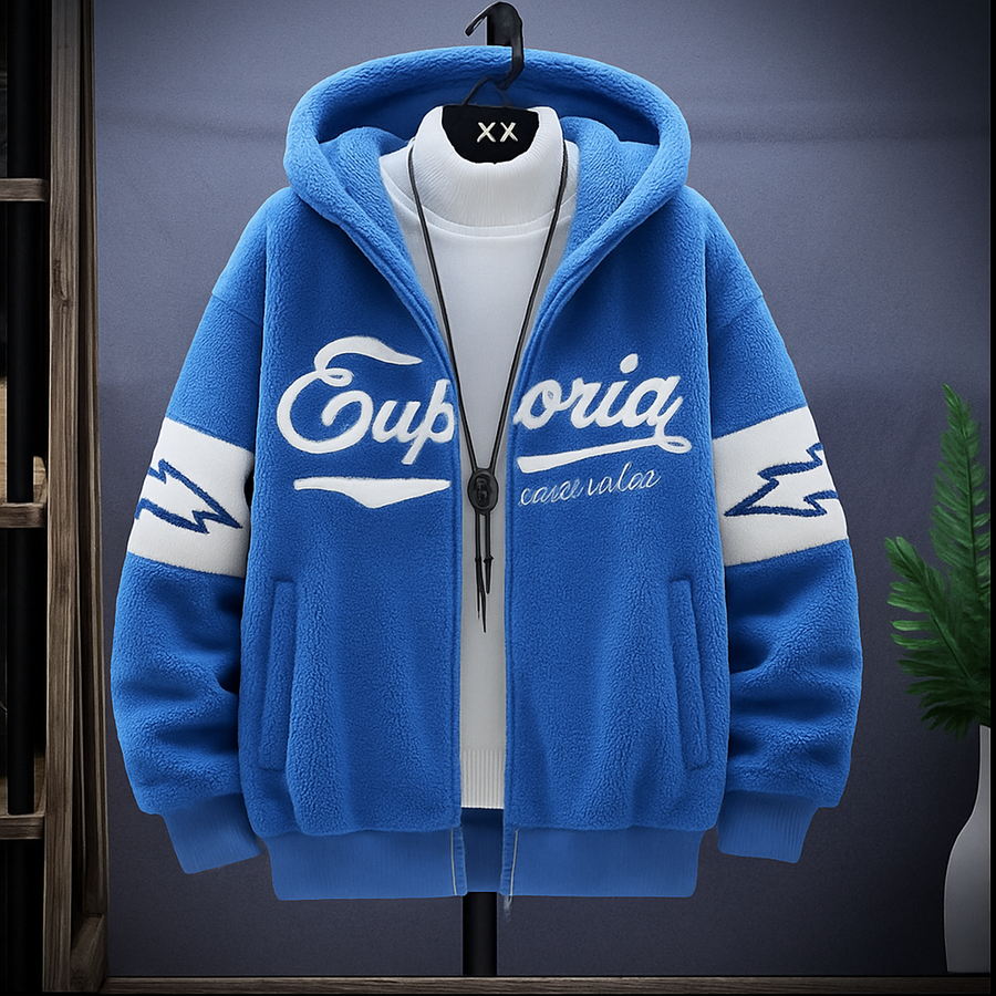 Sudadera para Hombre con Capucha, Cierre de Cremallera y Estampado Gráfico
