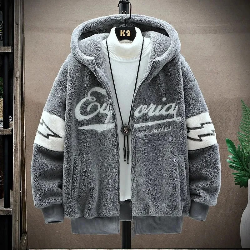 Sudadera para Hombre con Capucha, Cierre de Cremallera y Estampado Gráfico