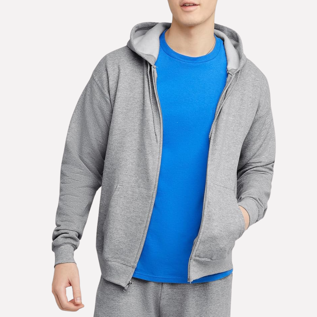 Sudadera para hombre con capucha y cremallera