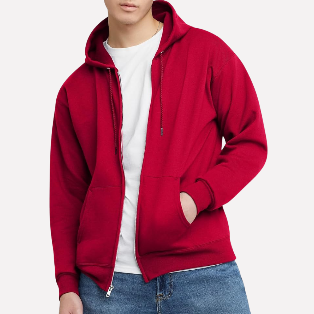 Sudadera para hombre con capucha y cremallera
