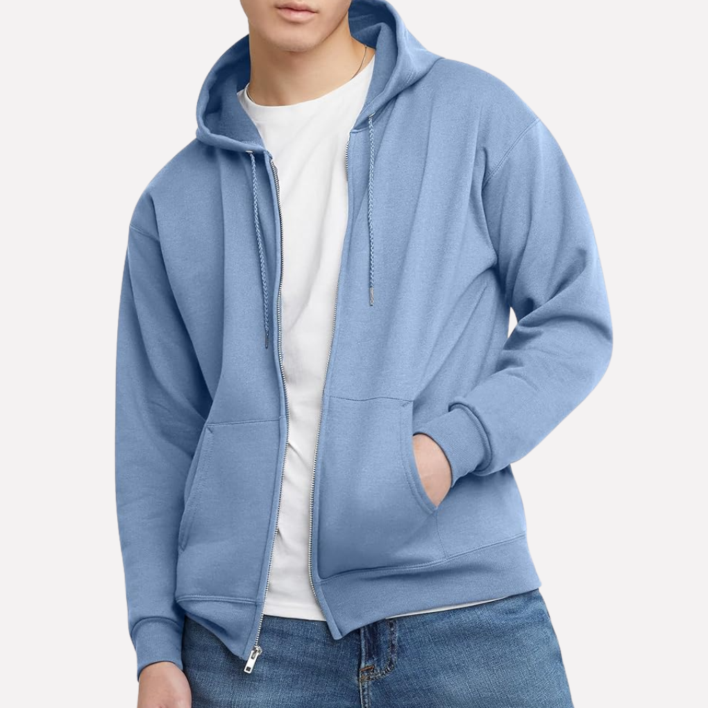 Sudadera para hombre con capucha y cremallera