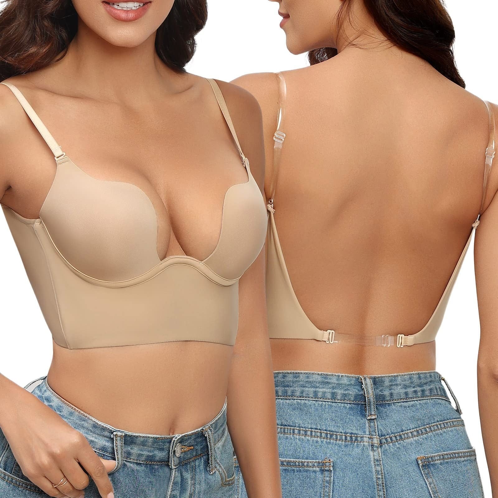 Sujetador elegante sin costuras con la espalda al aire para mujer