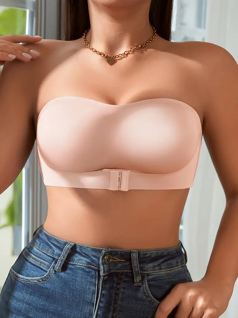 Sujetador sin tirantes para mujer con cierre frontal