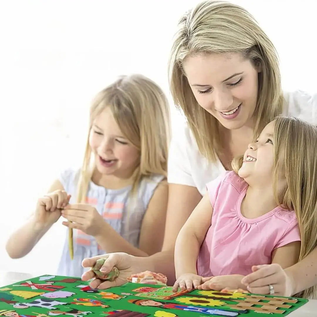 Tablero de fieltro Montessori de la granja