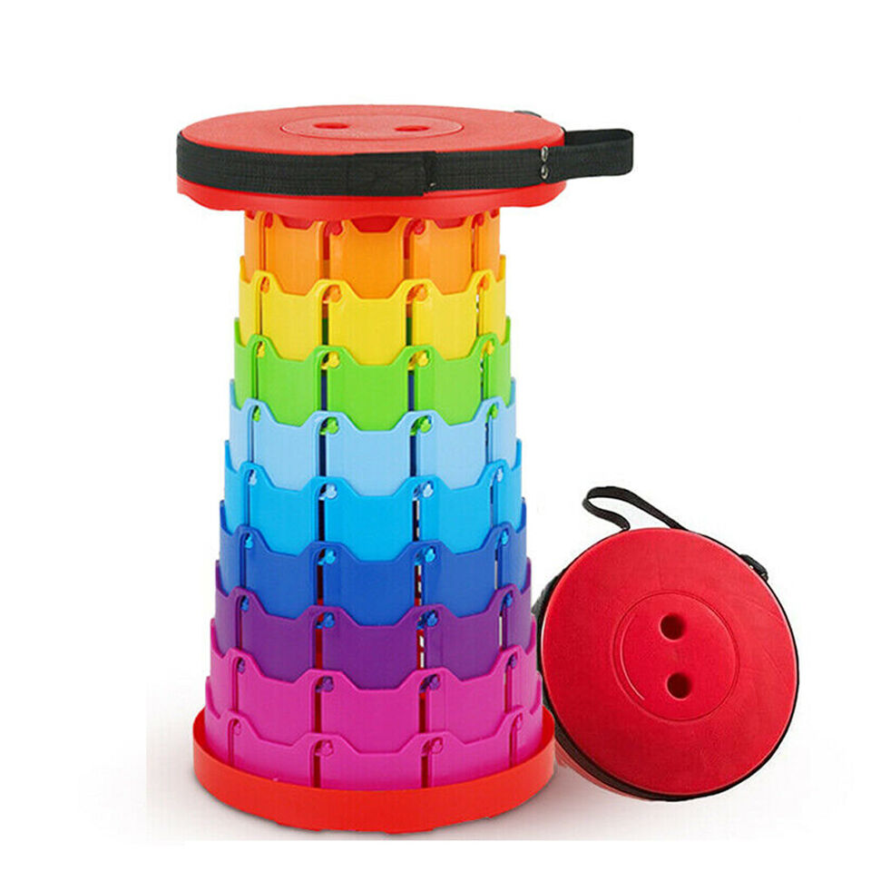 Taburete de camping telescópico, retráctil y portátil