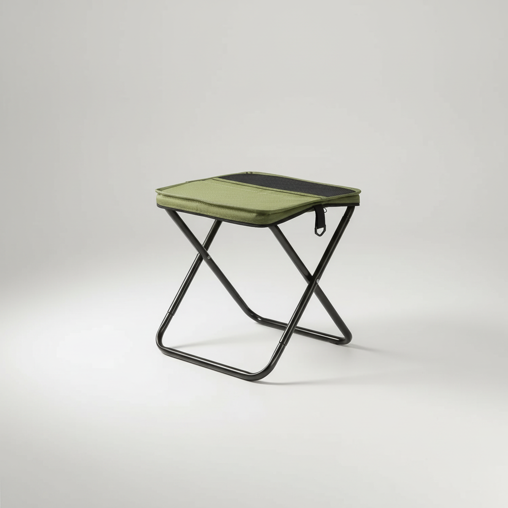 Taburete plegable de acampada con trípode