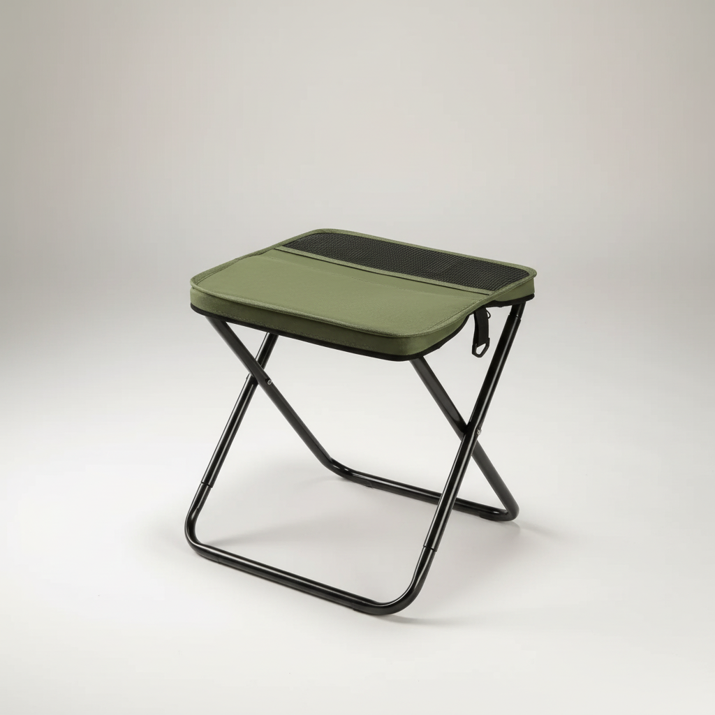 Taburete plegable de acampada con trípode