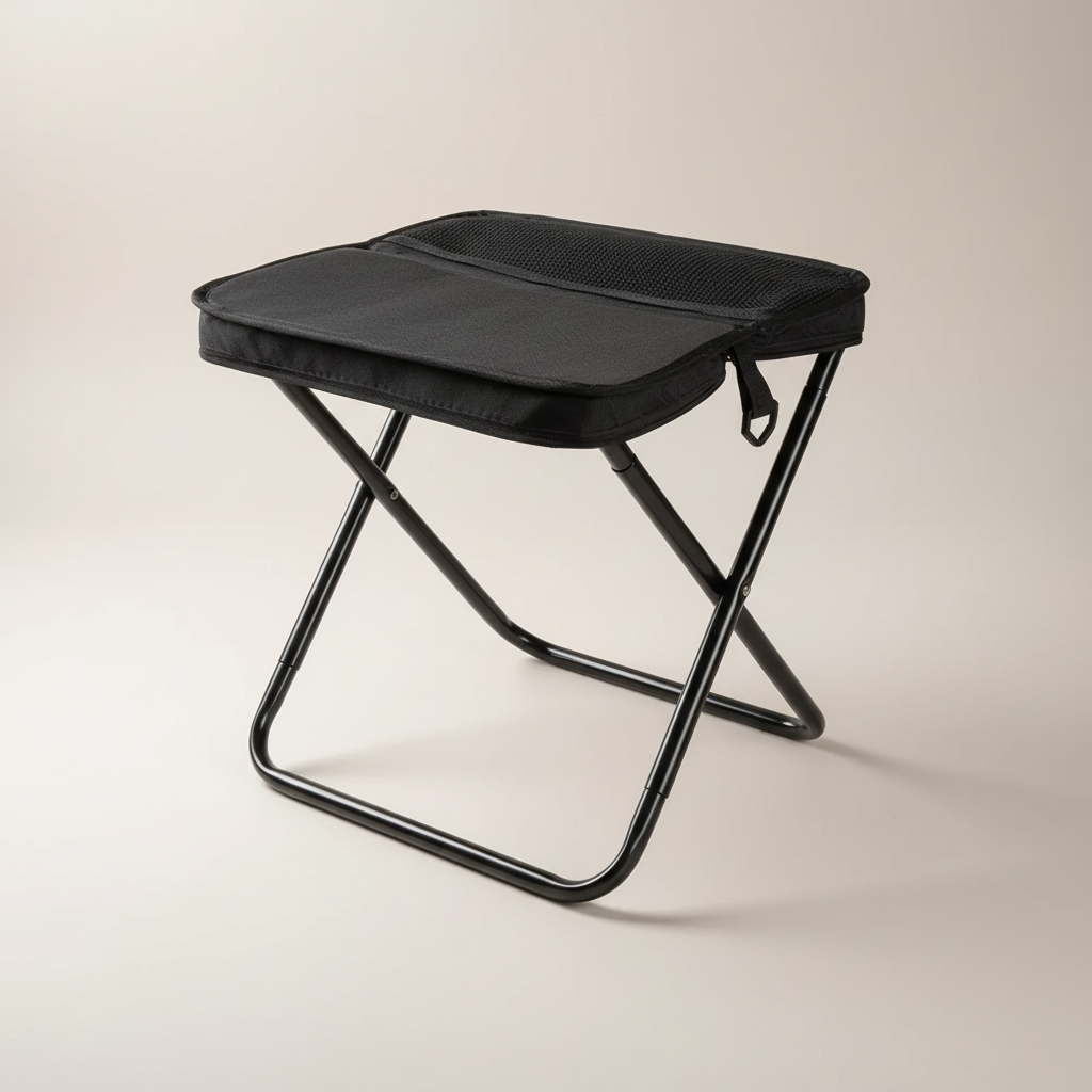 Taburete plegable de acampada con trípode