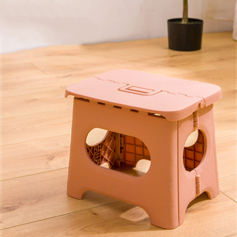Taburete plegable portátil con asa de transporte