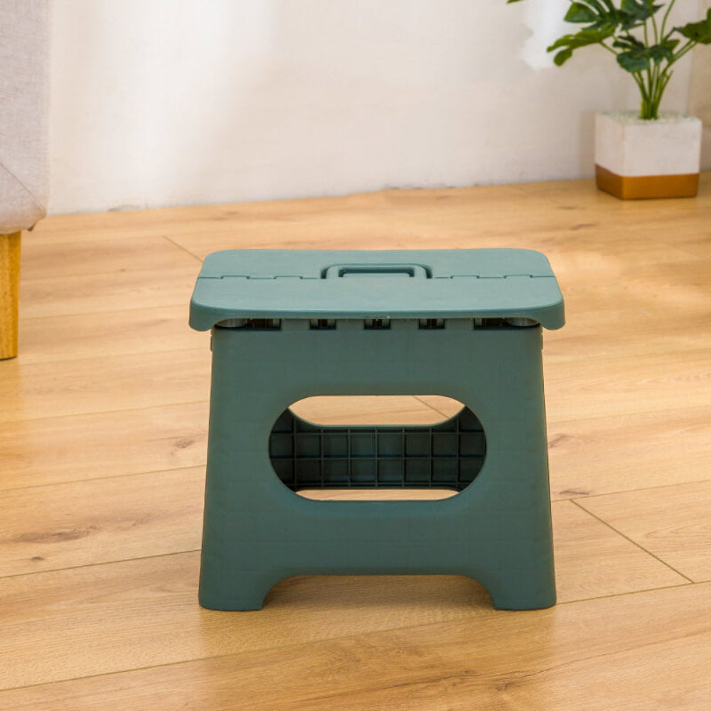 Taburete plegable portátil con asa de transporte