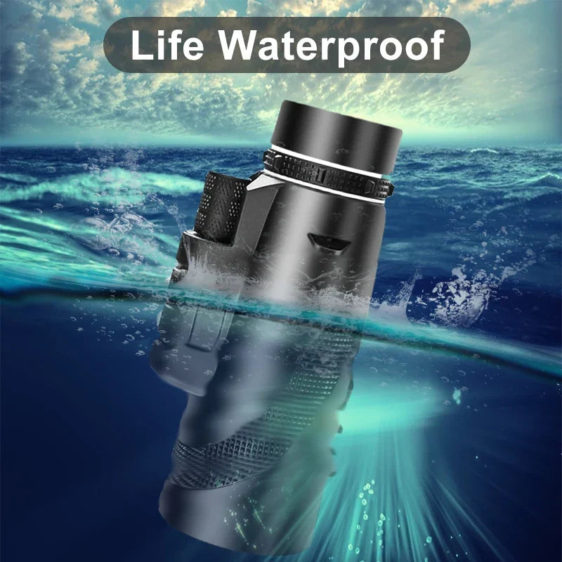 Telescopio monocular con zoom HD 80x100: Potente telescopio portátil para caza, camping y exploración al aire libre de viaje