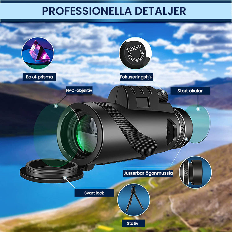 Telescopio monocular portátil con zoom HD 5000M para exteriores