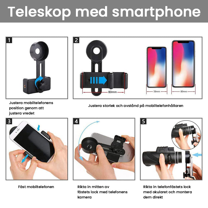 Telescopio monocular portátil con zoom HD 5000M para exteriores