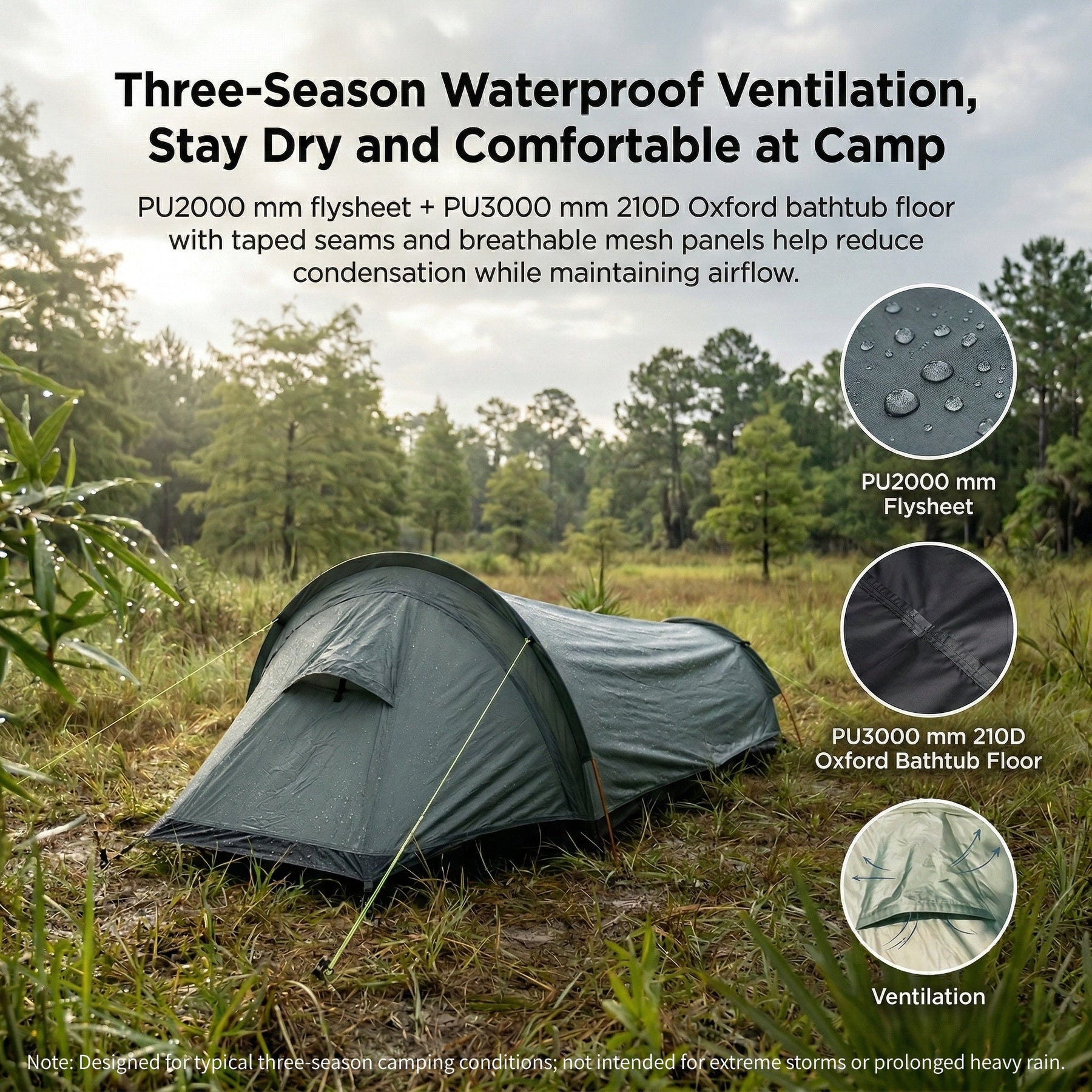 Tienda de campaña bivy ultraligera para senderismo y acampada