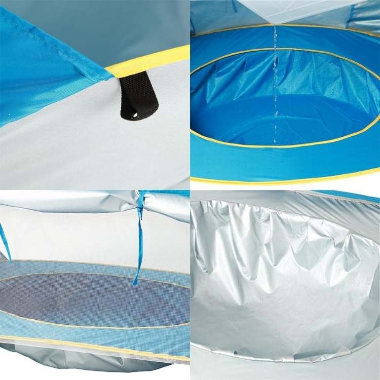 Tienda de campaña de playa pop-up para bebé con piscina integrada