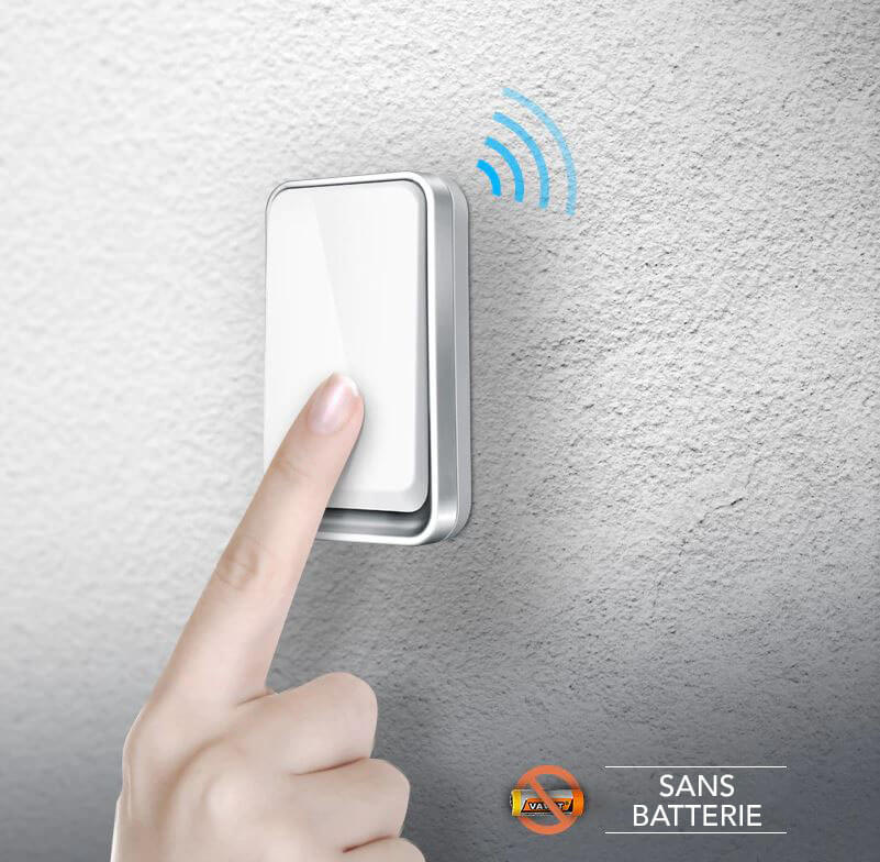 Timbre inalámbrico sin pilas - Resistente a la intemperie y de bajo consumo energético