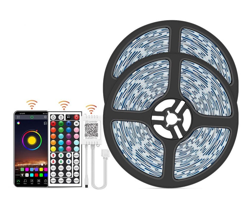 Tira de luces LED de 10 m con cambio de color y control por aplicación