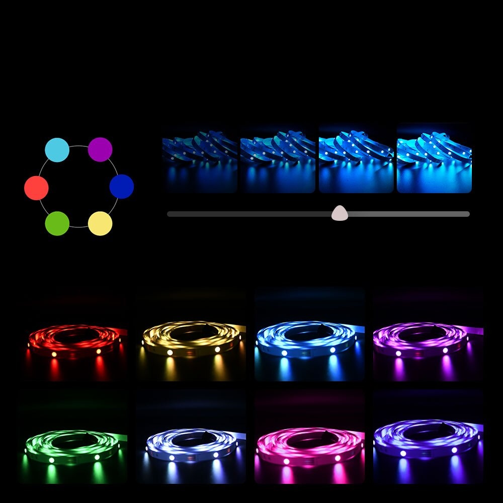 Tira de luces LED de 10 m con cambio de color y control por aplicación