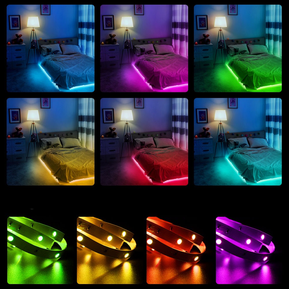 Tira de luces LED de 10 m con cambio de color y control por aplicación