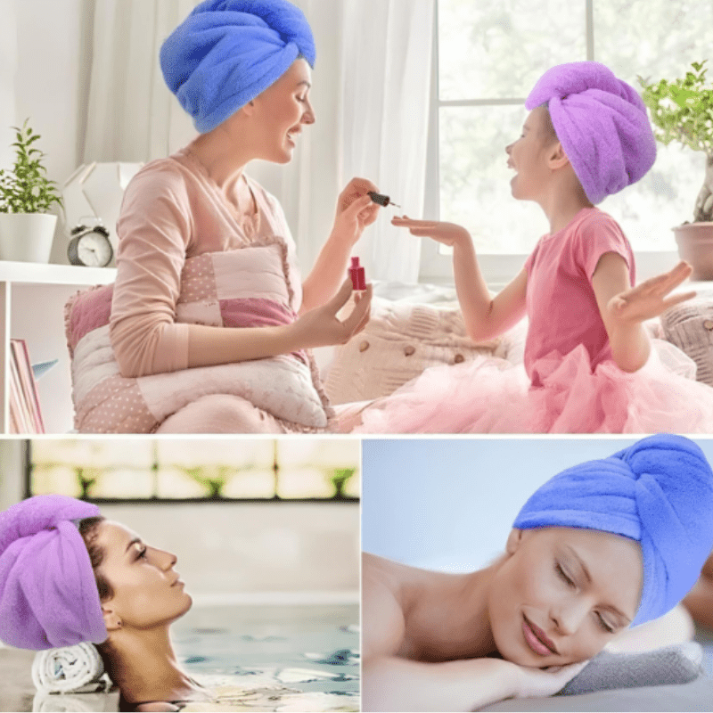 Toalla mágica para el cabello de microfibra, de secado rápido, cierre cómodo, suave y ligera, ideal para uso diario