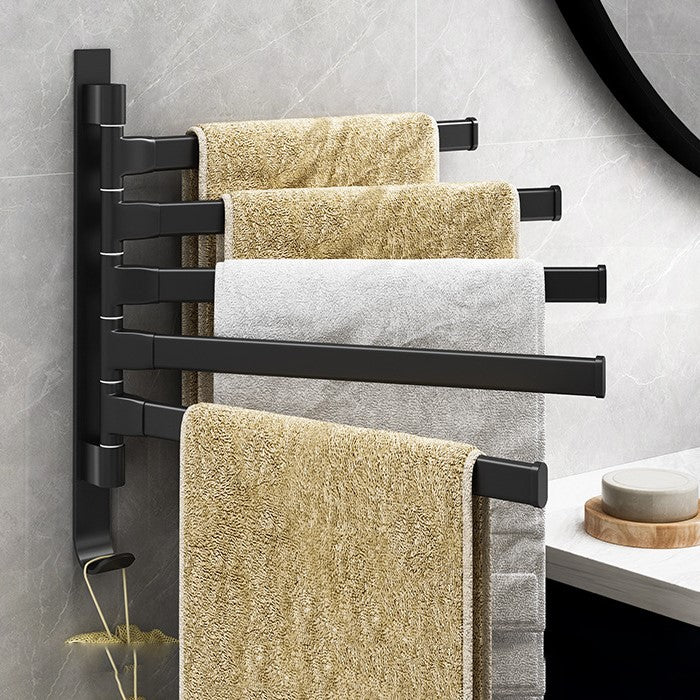 Toallero ajustable de 5 brazos – Toallero de metal negro para baño