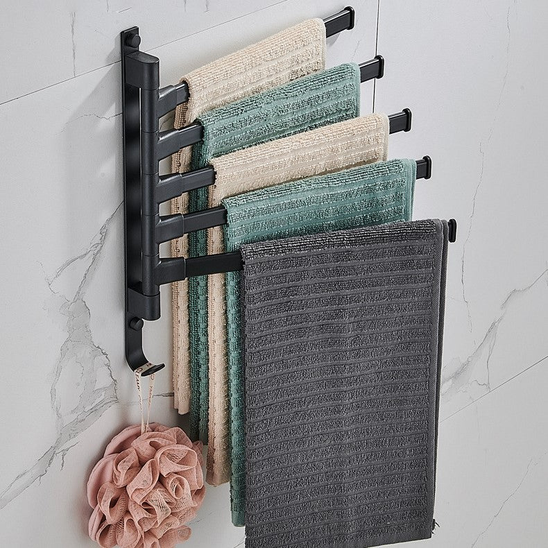 Toallero ajustable de 5 brazos – Toallero de metal negro para baño