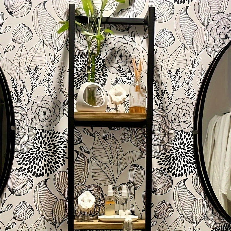 Toallero industrial con estantes – Estantería de pared elegante y funcional