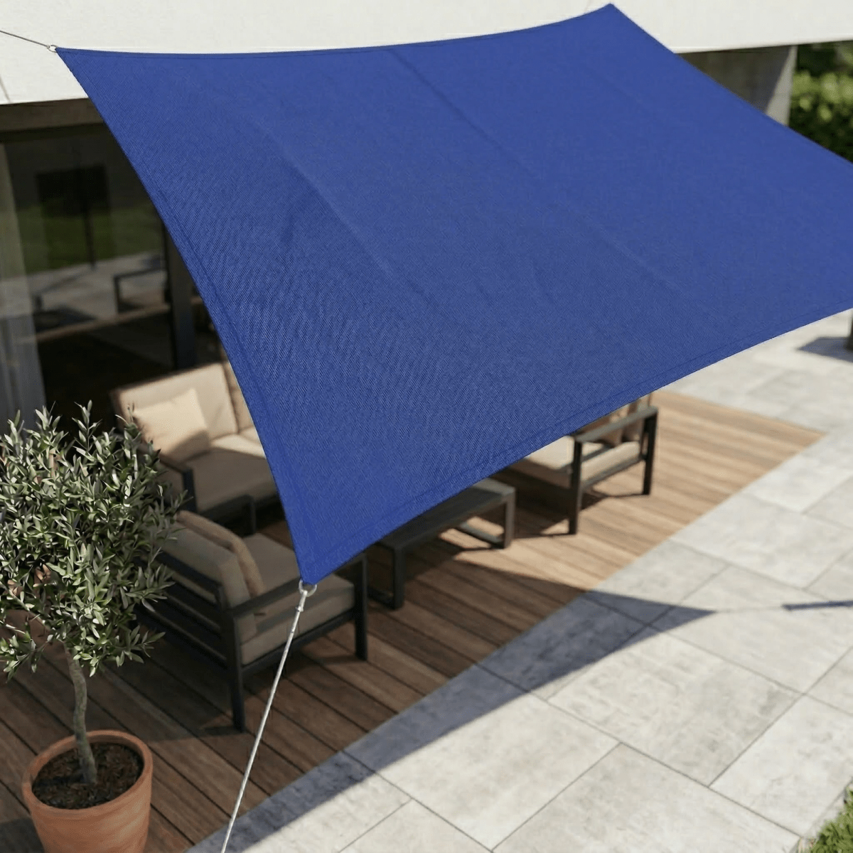 Toldo vela de sombra impermeable con protección UV para terraza y balcón
