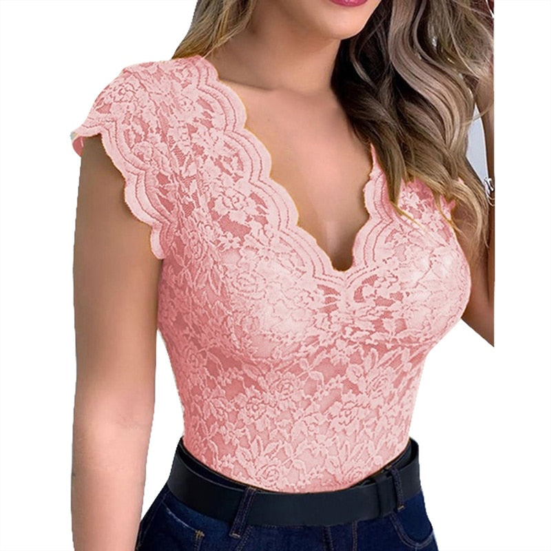 Top de encaje elegante para mujer