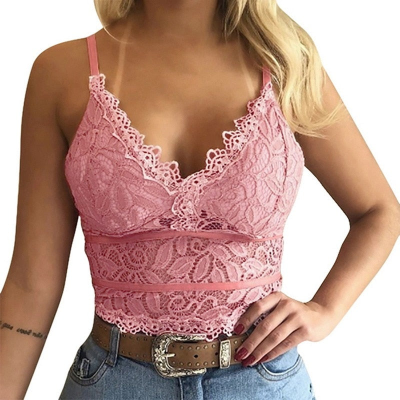 Top de encaje elegante para mujer